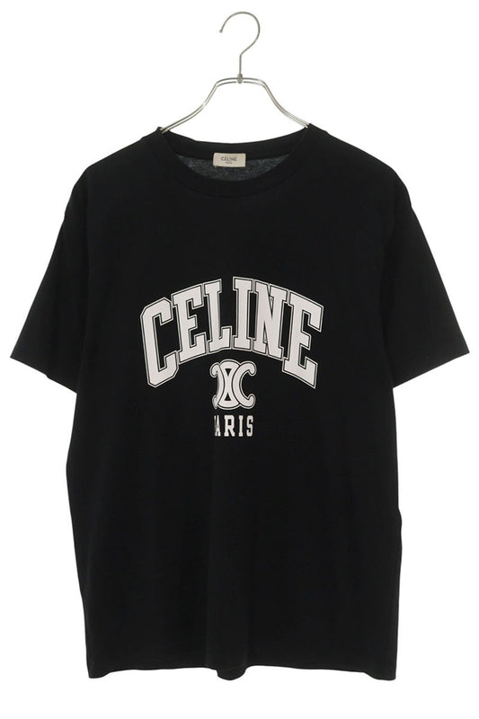 CELINE Logo Print Loose Fit T-Shirt Black Size S
