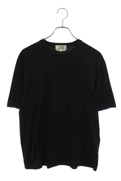 HERMES Black Cotton Layered Crewneck T-Shirt Size M