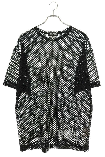 BLACK COMME des GARCONS Logo Print Mesh T-Shirt Black Size S