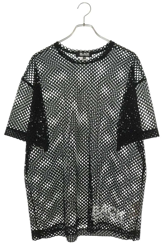 BLACK COMME des GARCONS Logo Print Mesh T-Shirt Black Size S