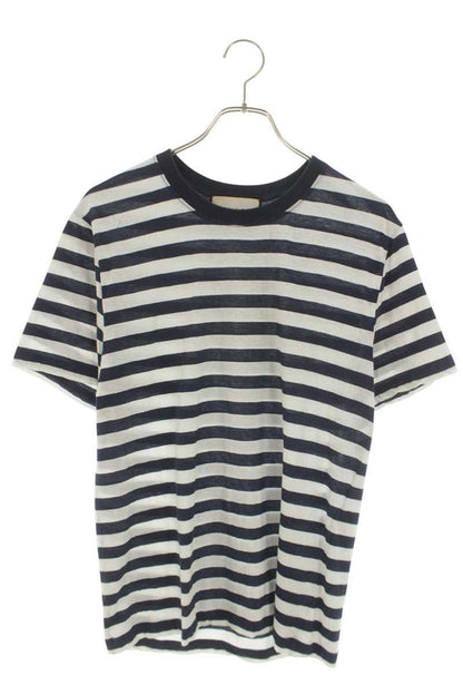 GUCCI 16SS White/Blue Striped Cotton/Silk T-Shirt Size S