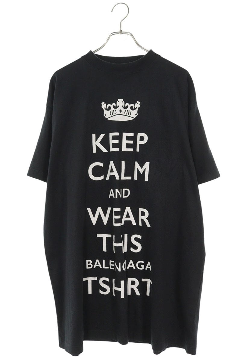BALENCIAGA Oversized Letter Logo Print T-Shirt Size 2