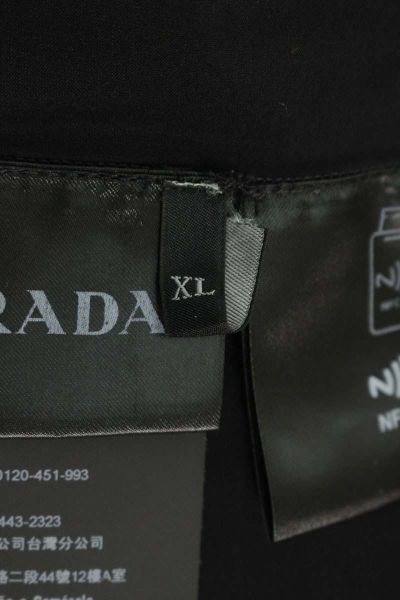 PRADA Triangle Logo Embroidered T-Shirt Black Size XL