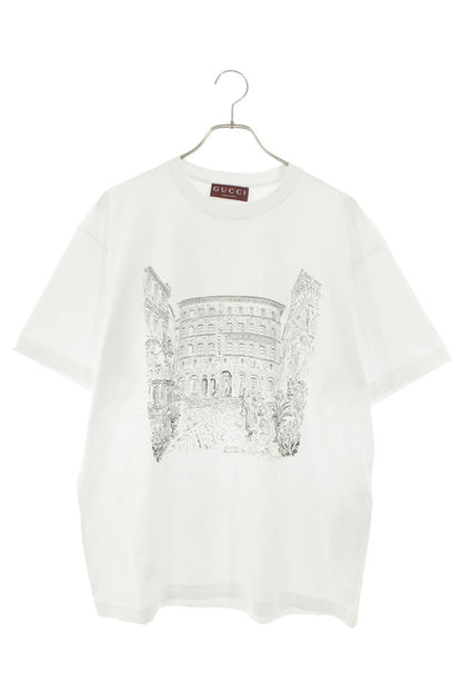 GUCCI White Florence Gucci Garden Print T-Shirt Size L