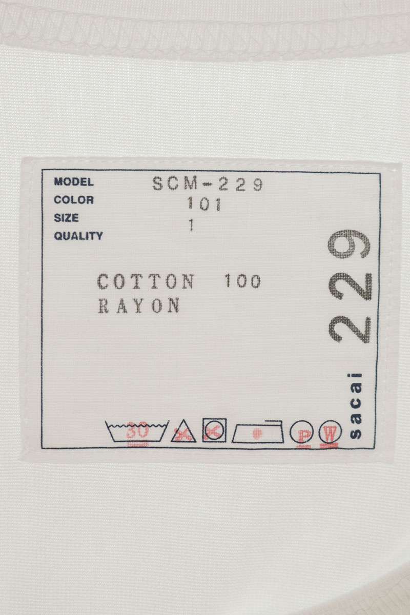 Sacai Cotton Jersey T-Shirt White Size S