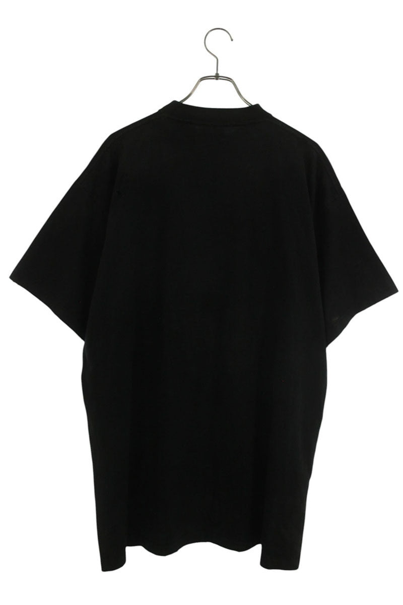 BALENCIAGA Distressed Patch T-Shirt Black Size S