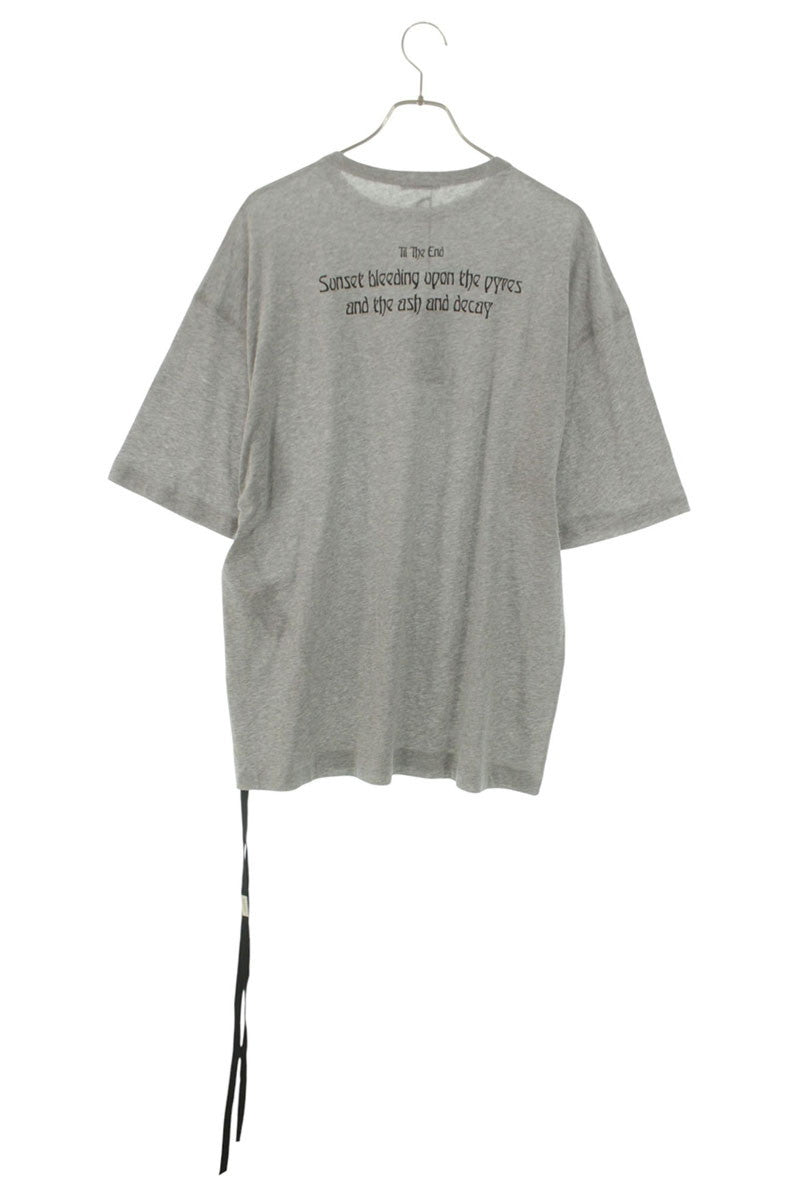 ANN DEMEULEMEESTER Gray Cotton Back Print T-Shirt Size XS