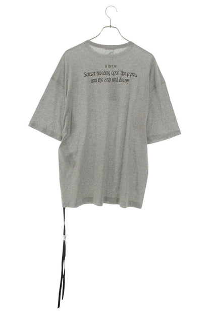 ANN DEMEULEMEESTER Gray Cotton Back Print T-Shirt Size XS