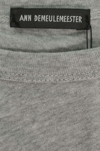 ANN DEMEULEMEESTER Gray Cotton Back Print T-Shirt Size XS