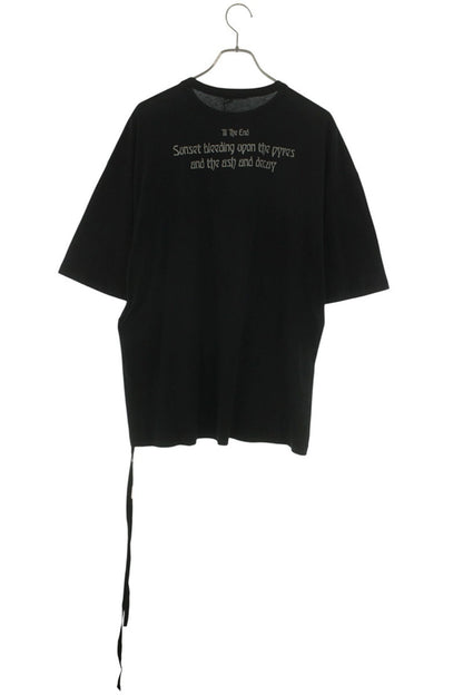 ANN DEMEULEMEESTER Black Cotton Back Print T-Shirt Size S