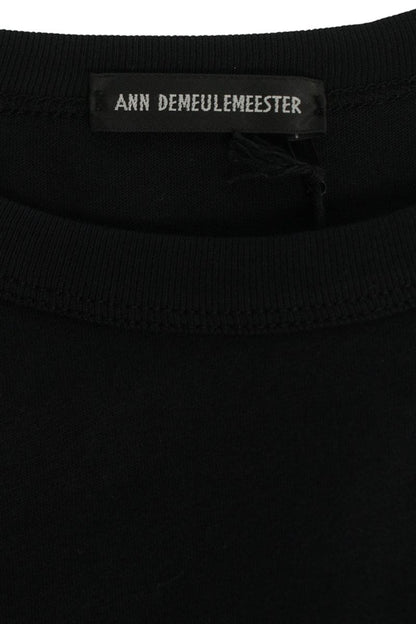 ANN DEMEULEMEESTER Black Cotton Back Print T-Shirt Size S