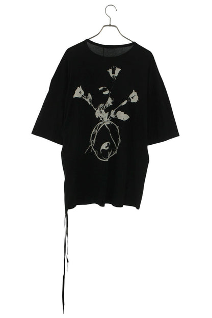 ANN DEMEULEMEESTER Black Cotton Back Print T-Shirt Size M