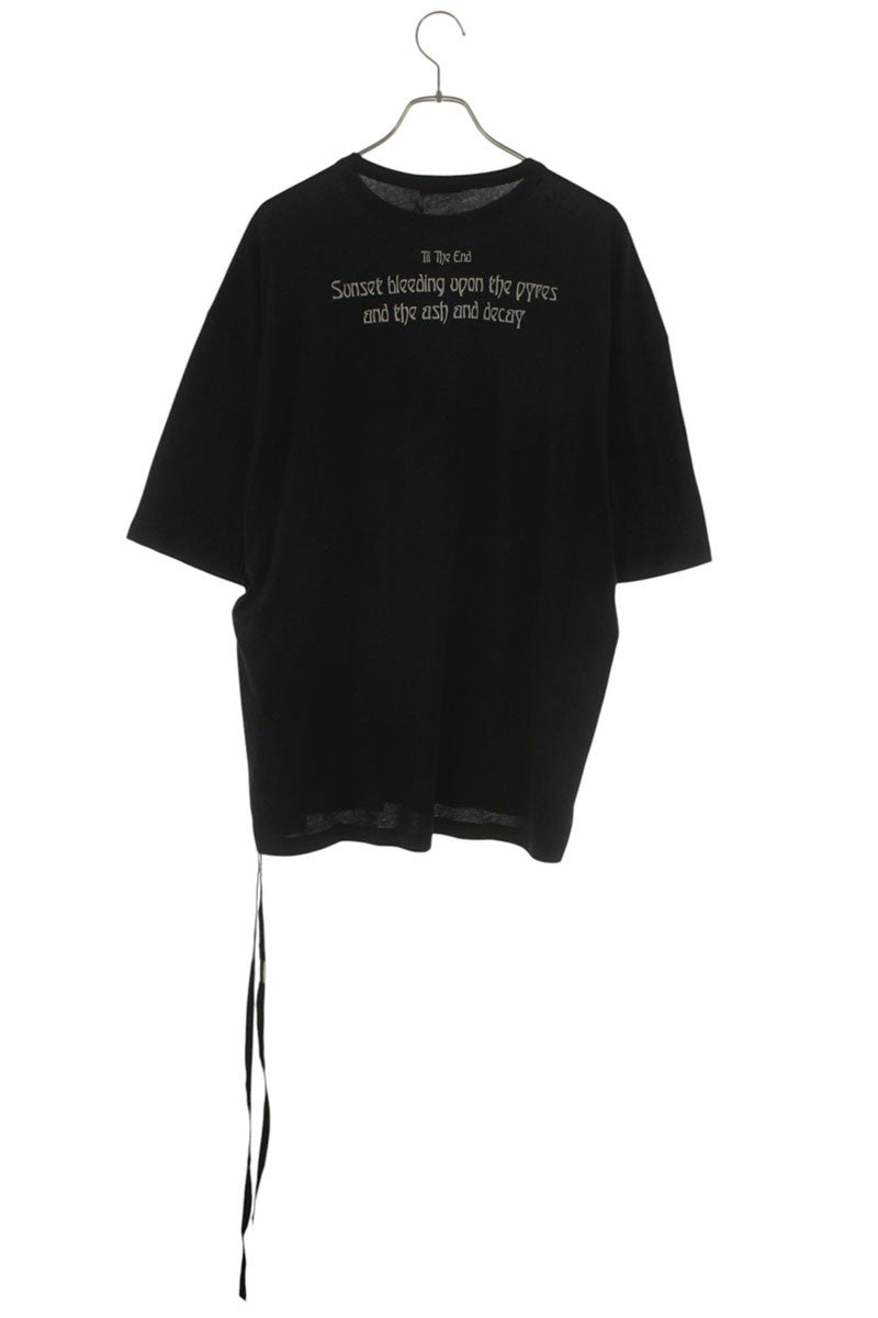 ANN DEMEULEMEESTER Black Cotton Back Print T-Shirt Size M
