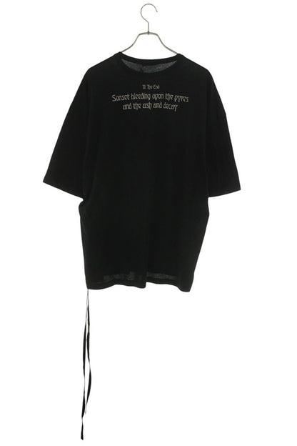 ANN DEMEULEMEESTER Black Cotton Back Print T-Shirt Size M