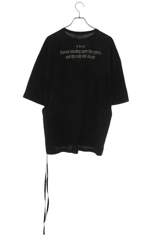 ANN DEMEULEMEESTER Black Cotton Back Print T-Shirt Size M