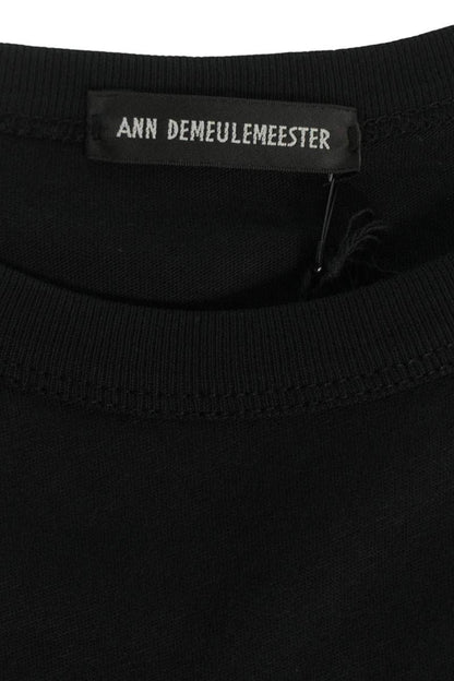 ANN DEMEULEMEESTER Black Cotton Back Print T-Shirt Size M