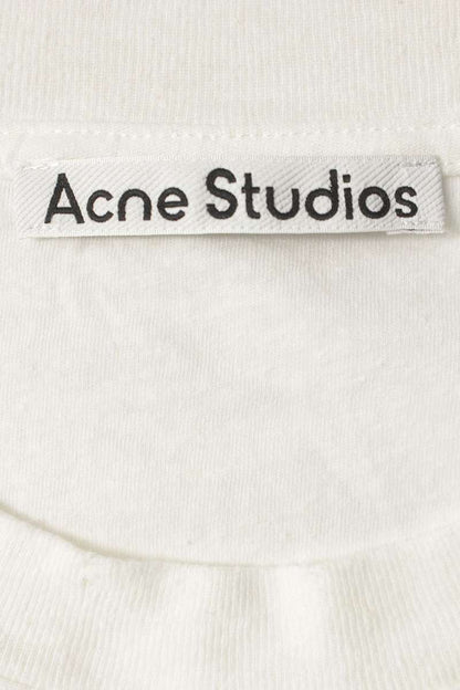 ACNE STUDIOS SS26 Logo Pocket T-Shirt White Cotton Size M