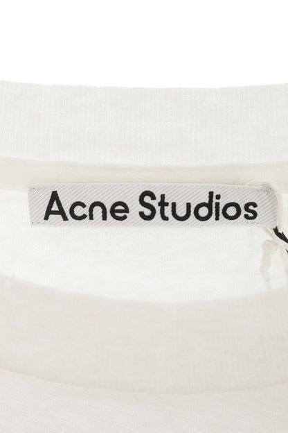 ACNE STUDIOS SS26 Logo Pocket T-Shirt White Cotton Size L