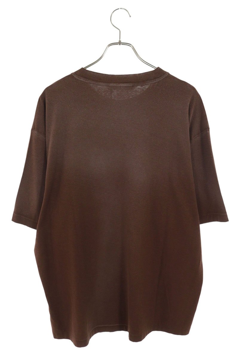 ACNE STUDIOS SS26 Logo Pocket T-Shirt Brown Cotton Size L