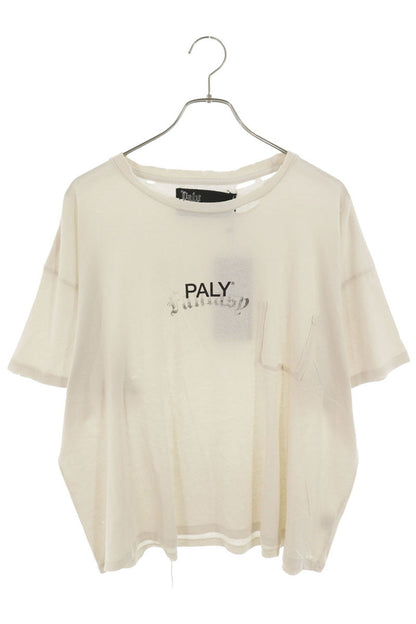 Paly Hollywood SS26 CORE LOGO TEE Distressed White Size M