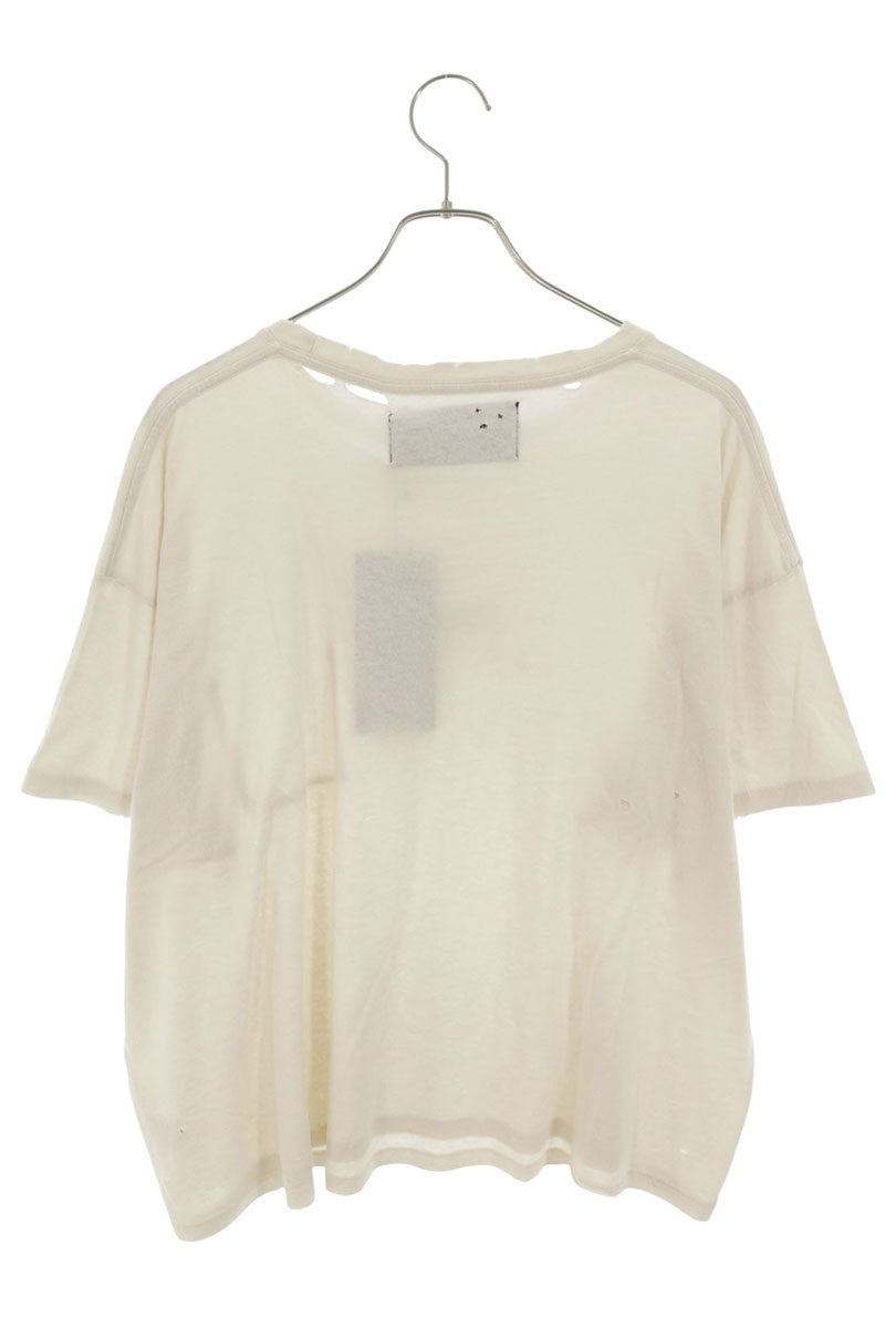 Paly Hollywood SS26 CORE LOGO TEE Distressed White Size M