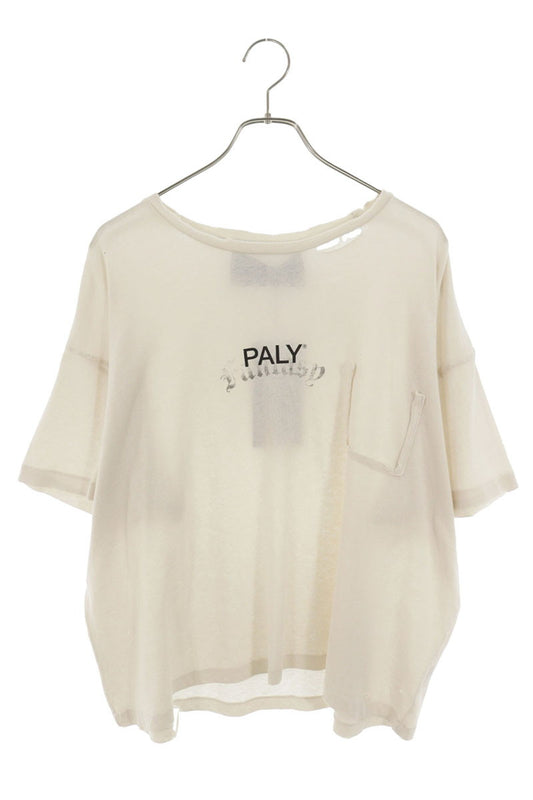 Paly Hollywood SS26 CORE LOGO TEE Distressed White Size L