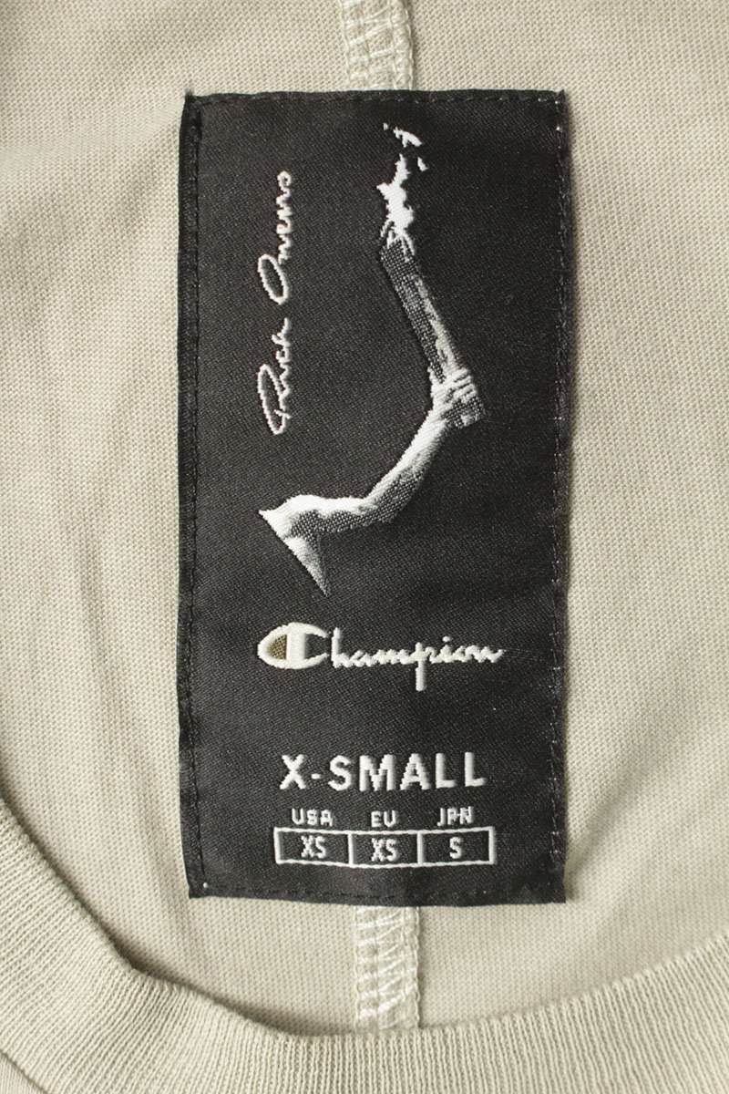 Rick Owens x Champion Logo Embroidery Tommy Tee Size XS