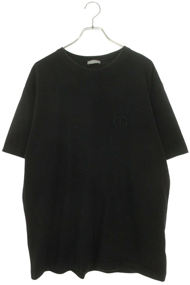 DIOR CD Icon Embroidered T-Shirt Black Cotton Size XXL