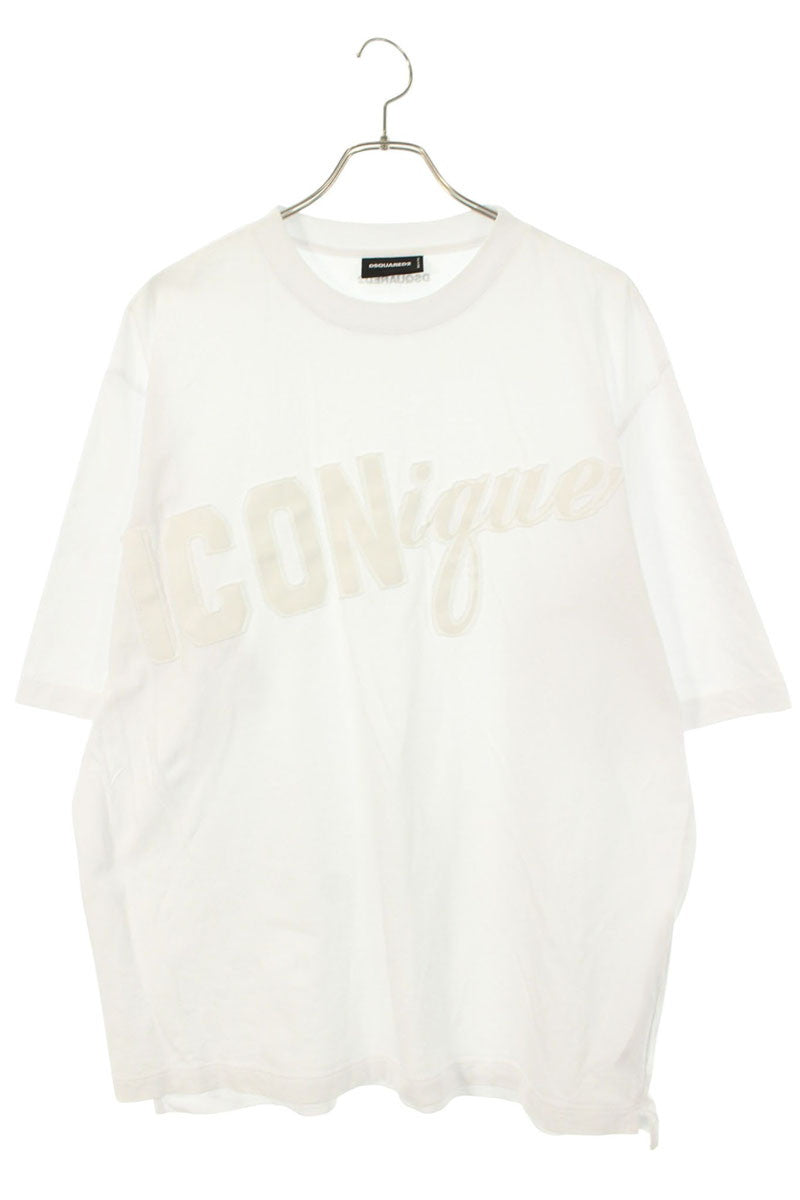 DSQUARED Iconique Logo Patch T-Shirt White Cotton Size L