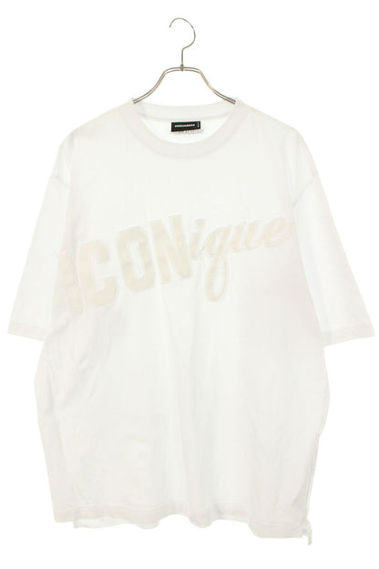 DSQUARED Iconique Logo Patch T-Shirt White Cotton Size L