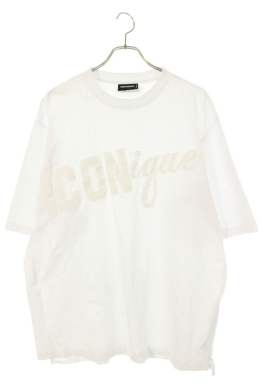 DSQUARED Iconique Logo Patch T-Shirt White Cotton Size L
