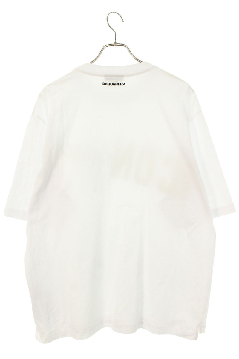 DSQUARED Iconique Logo Patch T-Shirt White Cotton Size L