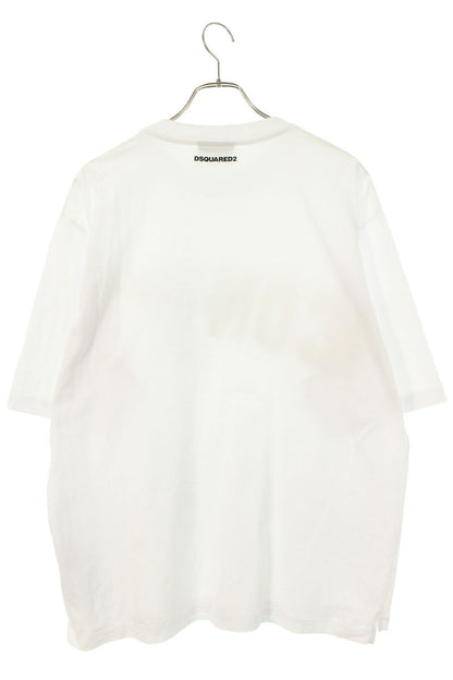 DSQUARED Iconique Logo Patch T-Shirt White Cotton Size L