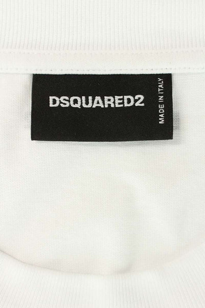 DSQUARED Iconique Logo Patch T-Shirt White Cotton Size L