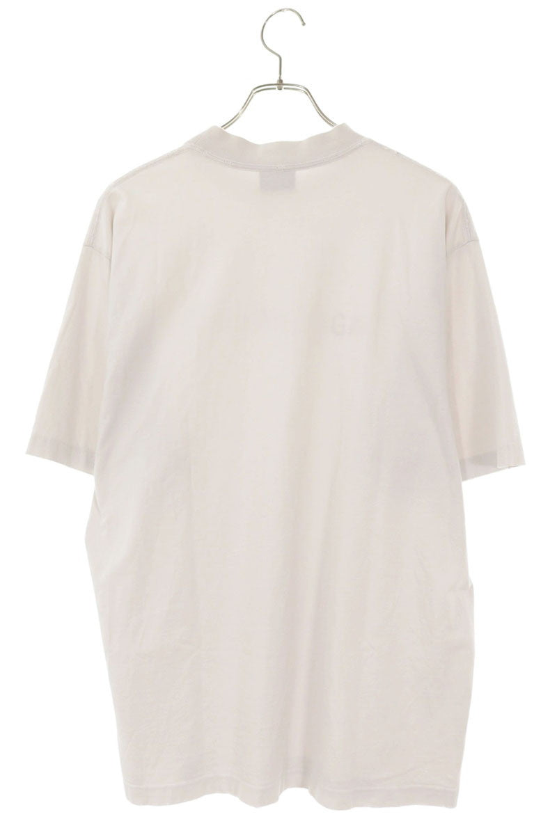 BALENCIAGA Distressed Logo Print T-Shirt White Size XS