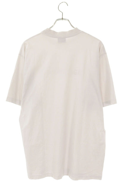 BALENCIAGA Distressed Logo Print T-Shirt White Size XS