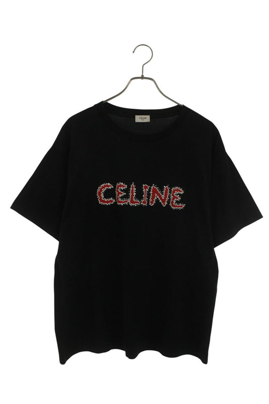 CELINE Studs Logo Print T-shirt Black Size XL