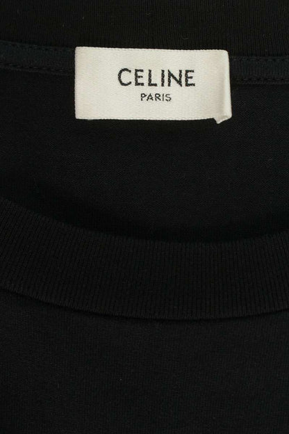CELINE Studs Logo Print T-shirt Black Size XL