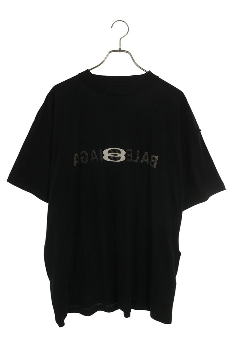 BALENCIAGA Inside Out Sports Logo Print T-Shirt Black Size S