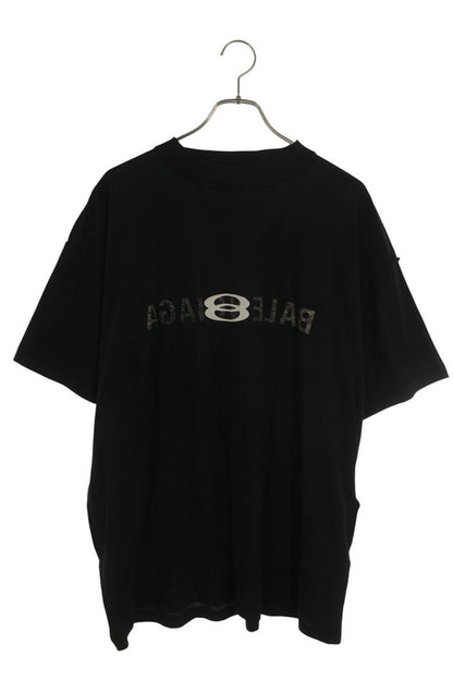 BALENCIAGA Inside Out Sports Logo Print T-Shirt Black Size S