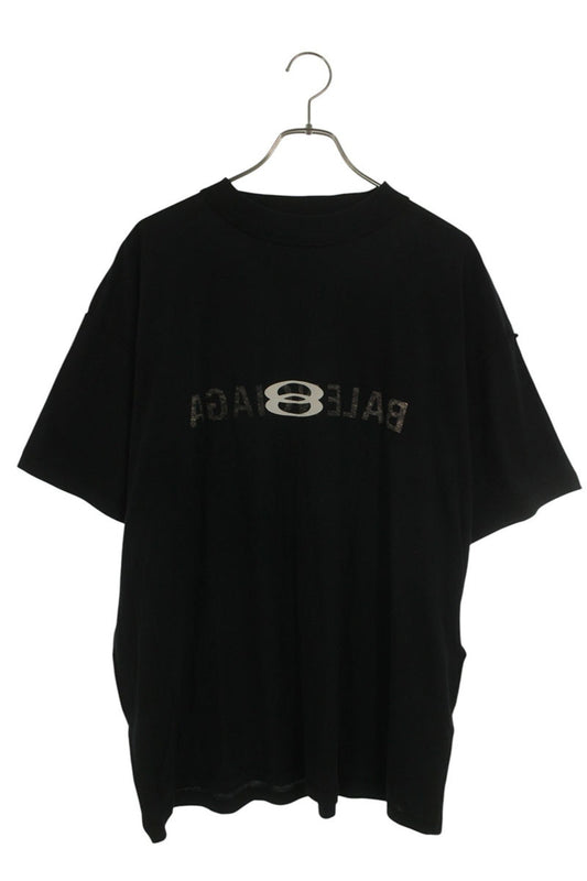 BALENCIAGA Inside Out Sports Logo Print T-Shirt Black Size S