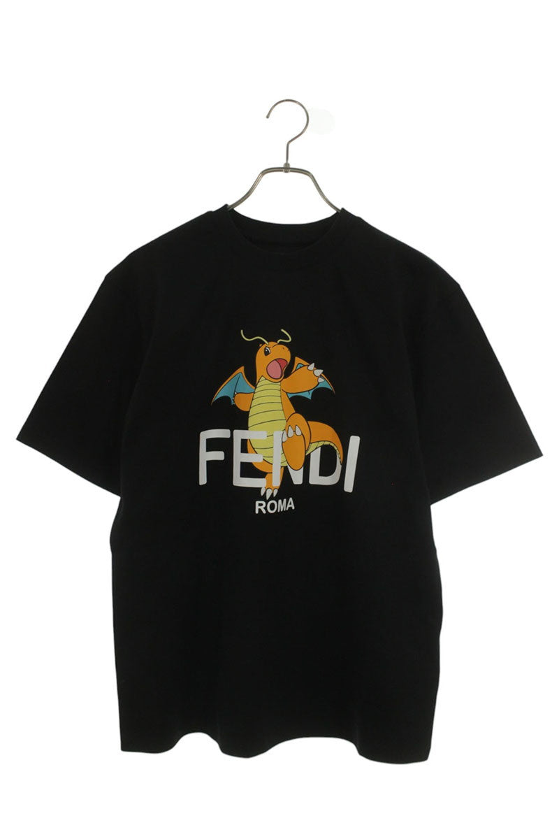 FENDI Character Logo Print T-shirt Black Size XS