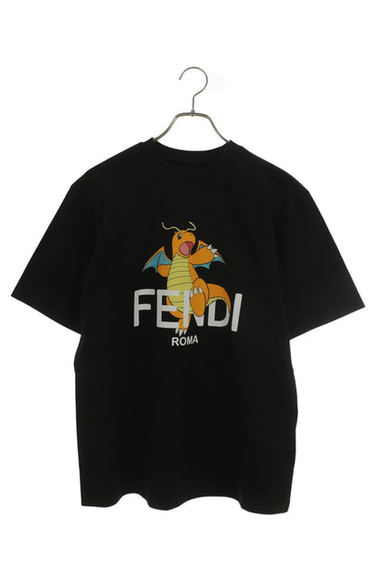 FENDI Character Logo Print T-shirt Black Size XS
