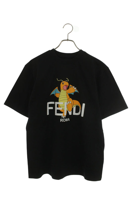 FENDI Character Logo Print T-shirt Black Size XS