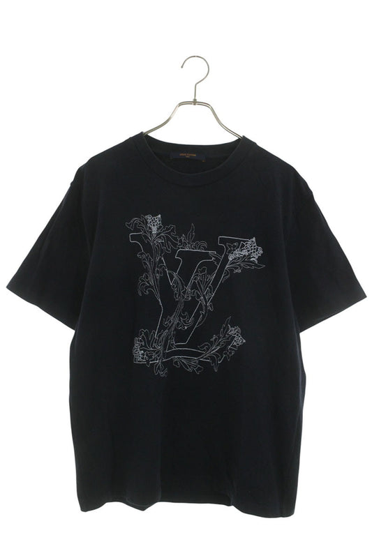 LOUISVUITTON 20AW LV Flower Embroidery Tee Navy Size L
