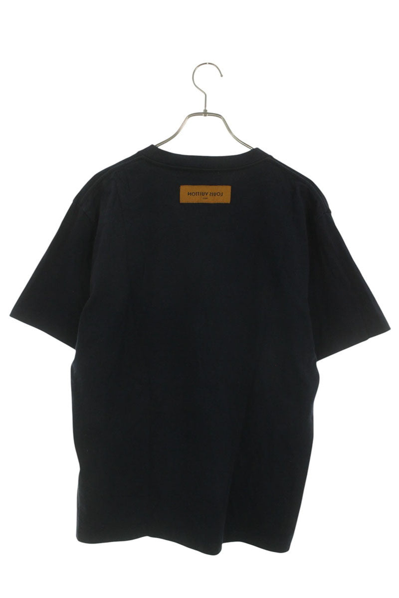 LOUISVUITTON 20AW LV Flower Embroidery Tee Navy Size L