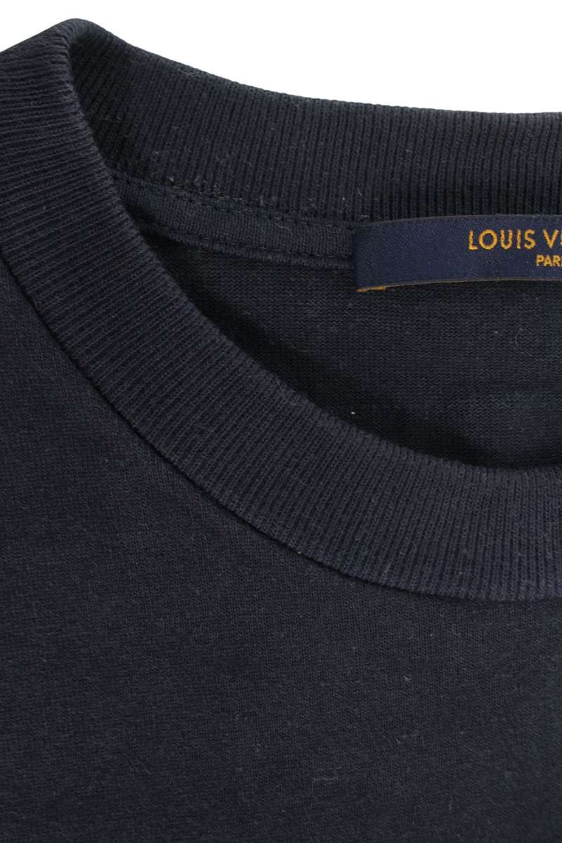 LOUISVUITTON 20AW LV Flower Embroidery Tee Navy Size L
