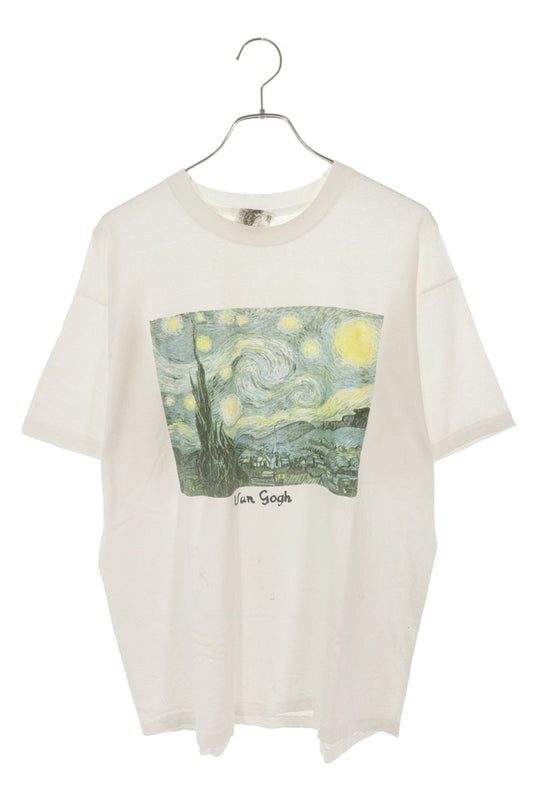 VINTAGE 90s Van Gogh Print T-shirt White Size XL