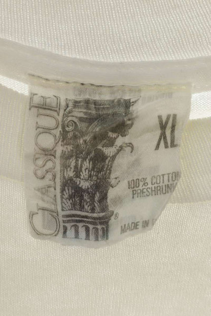 VINTAGE 90s Van Gogh Print T-shirt White Size XL