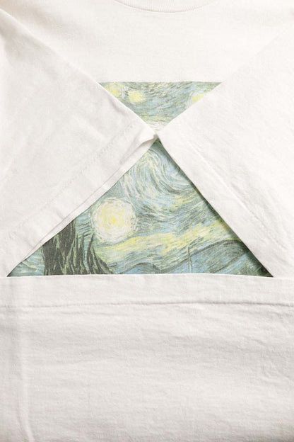 VINTAGE 90s Van Gogh Print T-shirt White Size XL
